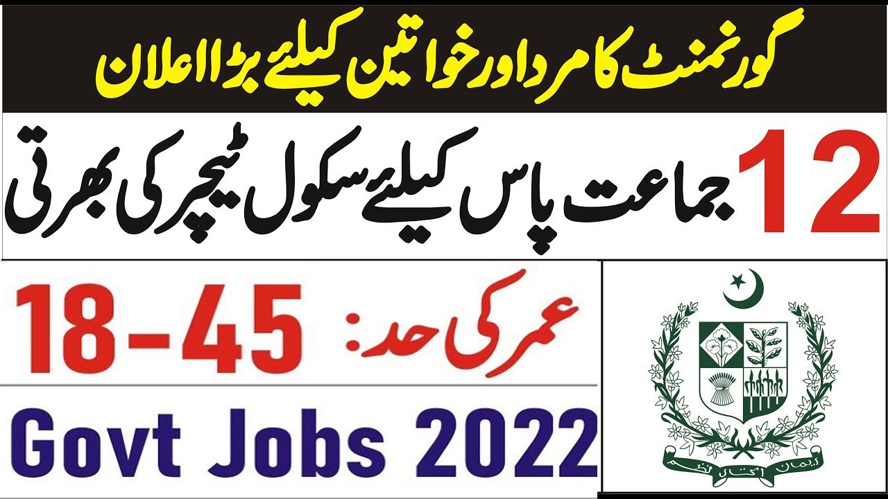 Government Teachers Jobs 2022 at Punjab Education Department
