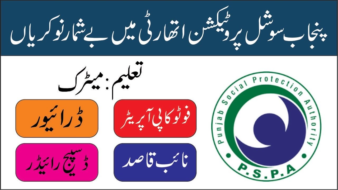 Latest Punjab Social Protection Authority PSPA Lahore Job